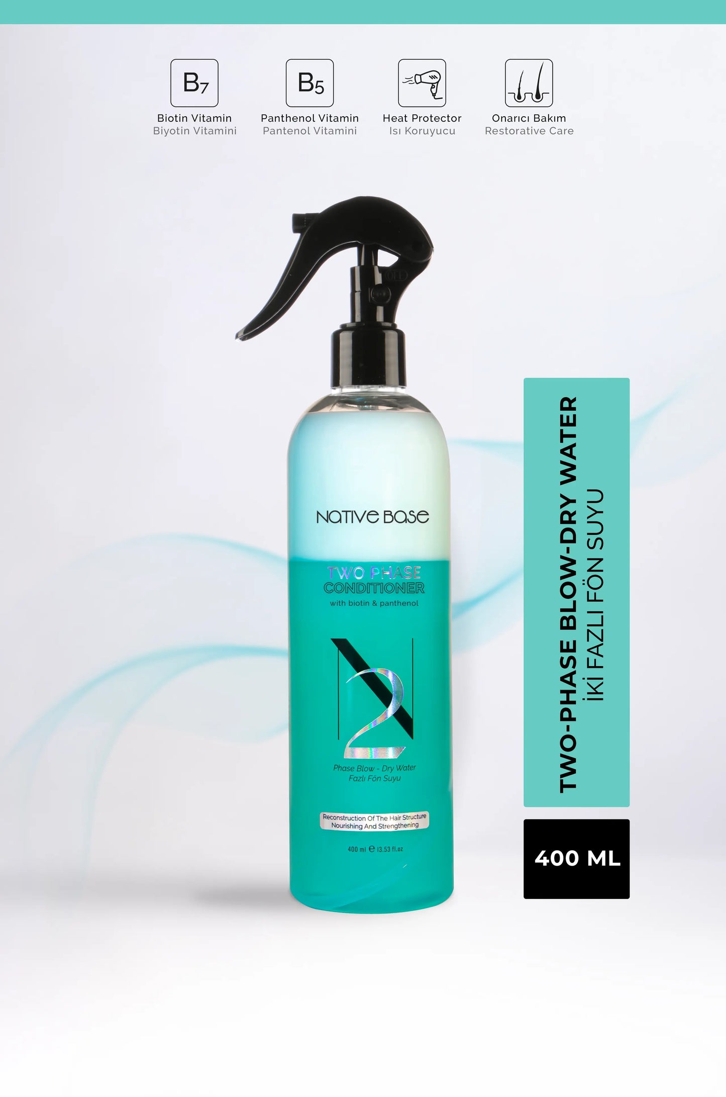 TWO-PHASE BLOW-DRY WATER Biotin & Panthenol 400 ML